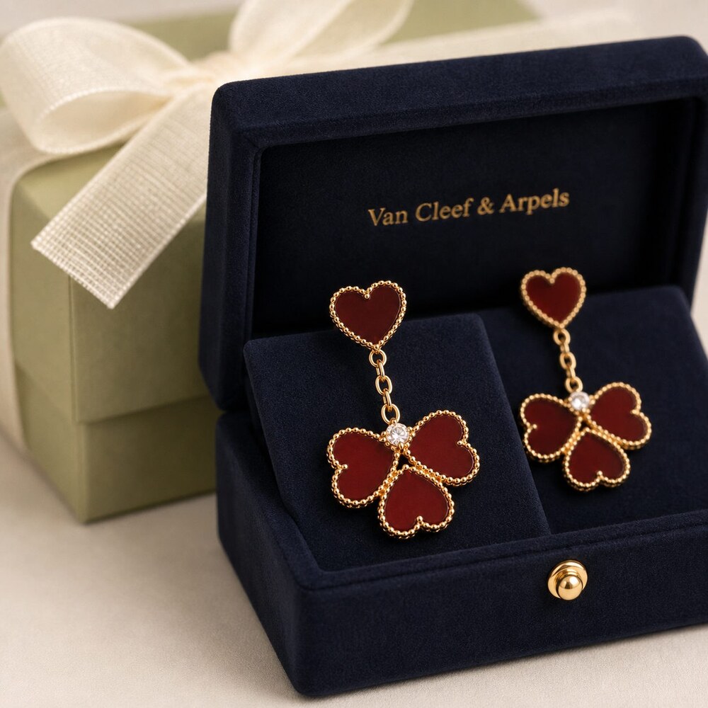 Van Cleef & Arpels Elegant Signature Earrings Style 5 | New with Box - Picture 3 of 9